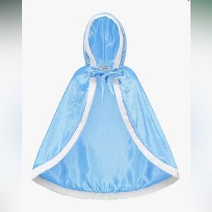 Beautiful Light Blue Hooded Princess Cape with White Faux Fur Trim!